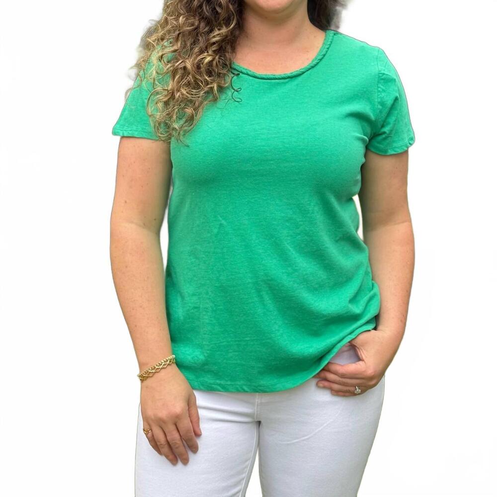 NEW HATLEY braided neck tee in sea green